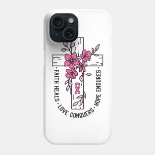 Faith Heal Christian Breast Cancer Awareness Jesus Phone Case