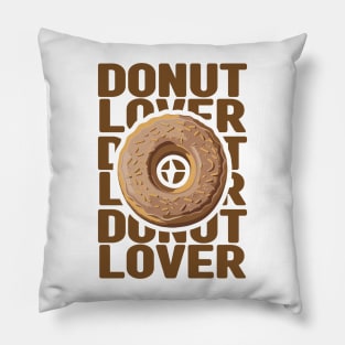 Chocolate donut illustration with text Pillow