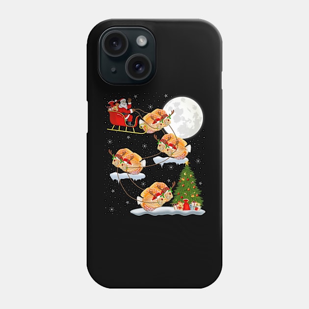 Funny Xmas Lighting Tree Santa Riding Discus Fish Christmas Phone Case by kasperek