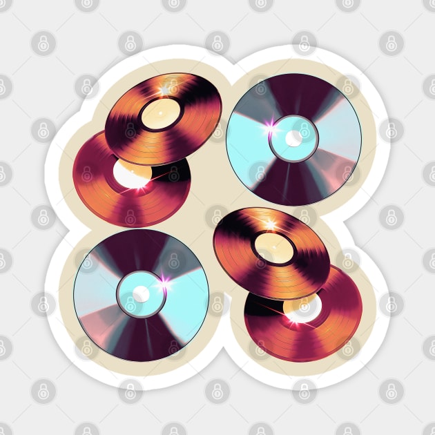 Retro CD DVD discs Magnet by F-for-Fab