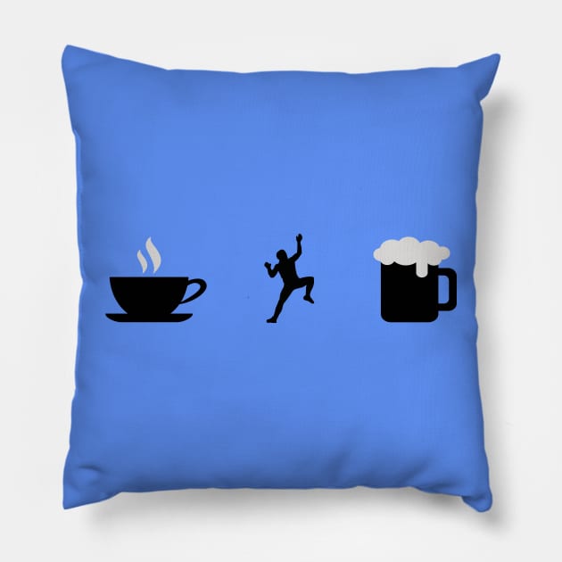 Things To Do List - Coffee, Free Climbing and Beer Pillow by Owl Canvas