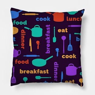 Kitchen Fun Pattern Pillow