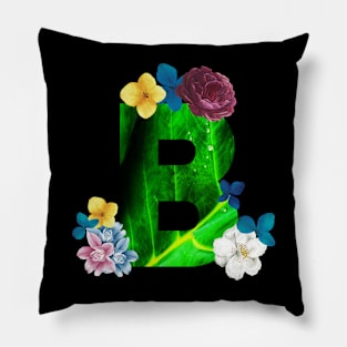 Floral Letter B Pillow