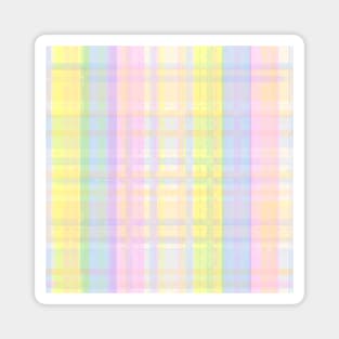 Bright Rainbow Plaid Pattern Magnet