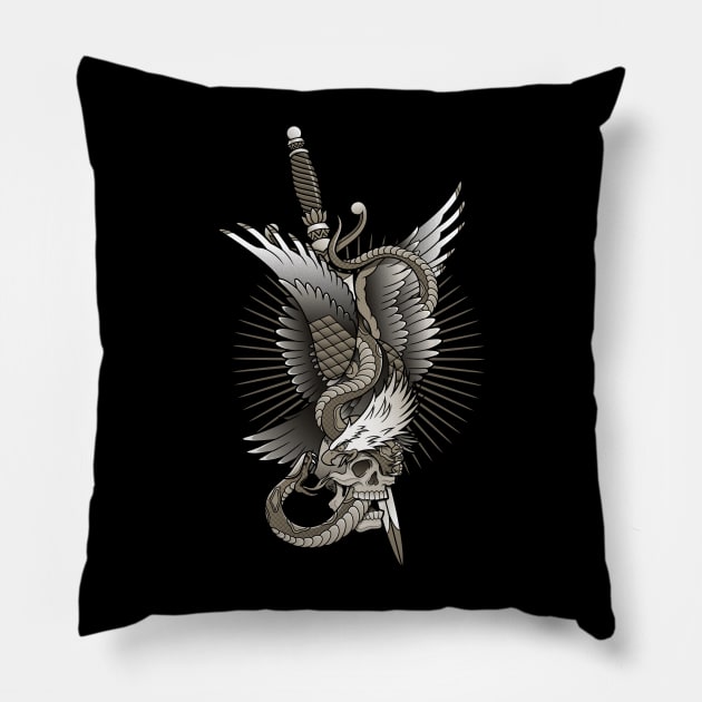 Eagle and Snake Pillow by Sergey