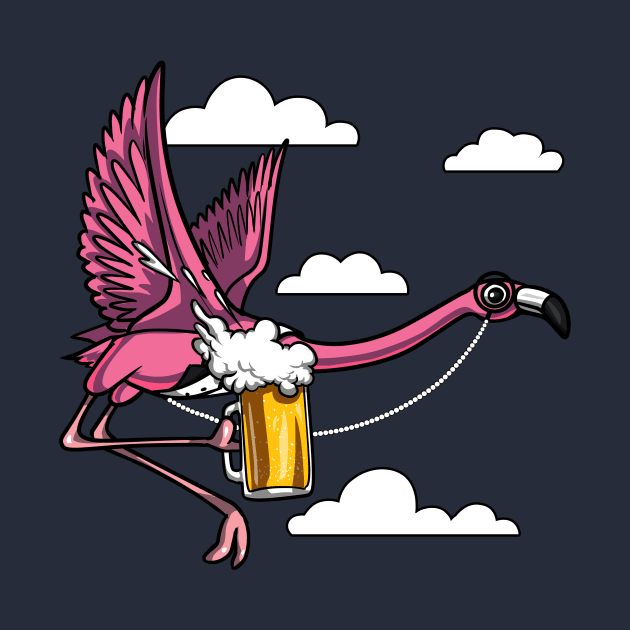 Flamingo Bird Beer Drinking Party by underheaven