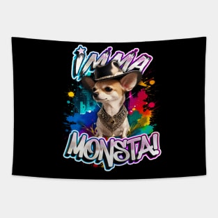 Imma Monsta! Mexican Dog | Blacktee | by Asarteon Tapestry