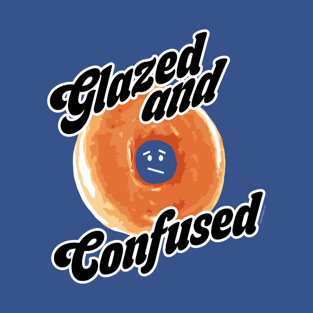Glazed and Confused - funny vintage 70s donut design by eBrushDesign