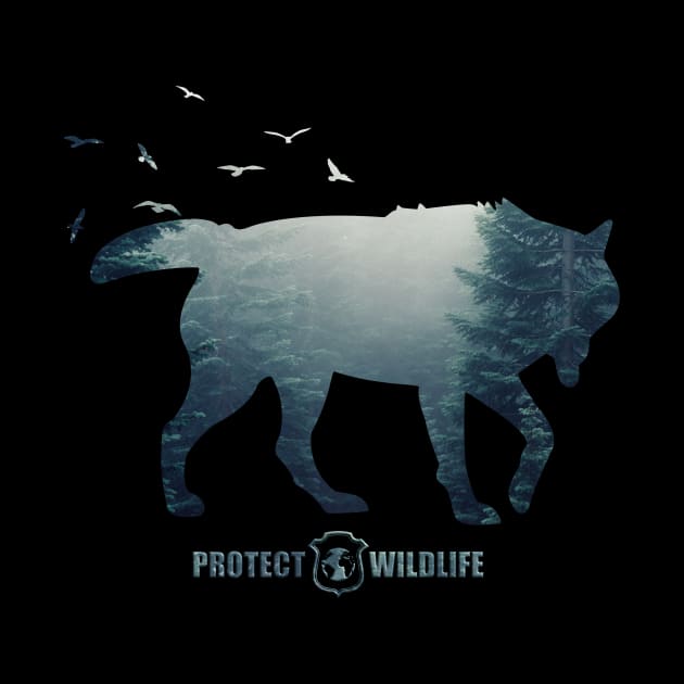 Protect Wildlife - Nature - Wolf Silhouette by JTYDesigns