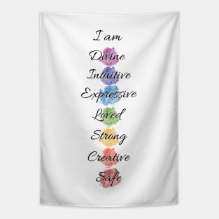 Color Chakra Energy Affirmation Tapestry