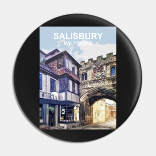 Salisbury Wiltshire. Travel poster Pin