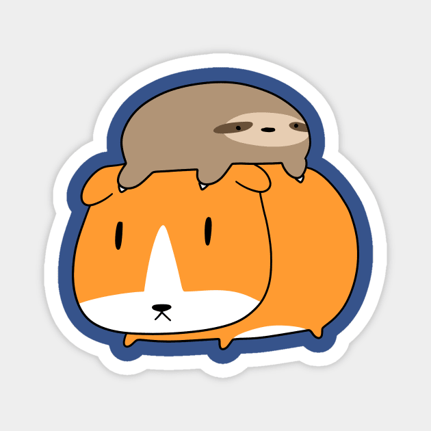 Little Sloth and Guinea Pig Magnet by saradaboru