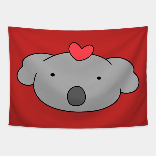 Heart Koala Face Tapestry by saradaboru