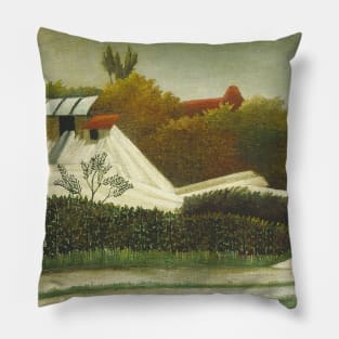 Sawmill, Outskirts of Paris by Henri Rousseau Pillow