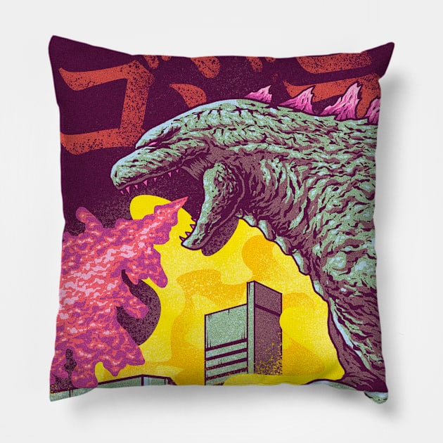 King of Monsters Pillow by outerheavenart