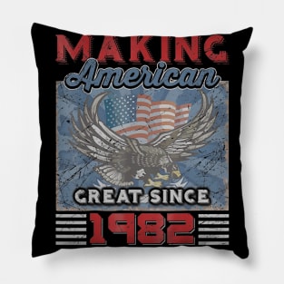 38th Birthday Perfect Gifts Making American Great Since 1982 Pillow