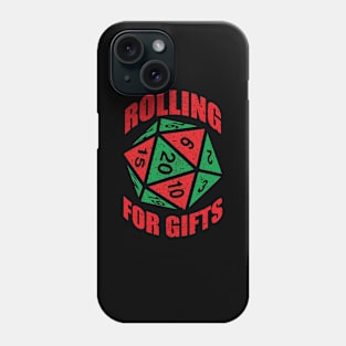 Funny RPG Dice Christmas Shirt d20 | Rolling for Gifts Phone Case