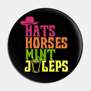 Hats, horses, mint and julpes Pin