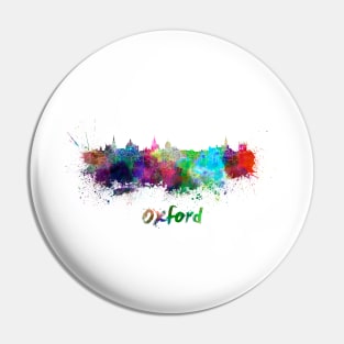 Oxford skyline in watercolor Pin