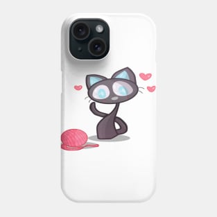 Cat with yarn Phone Case