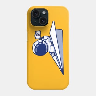 Cute Astronaut Riding Paper Plane Phone Case