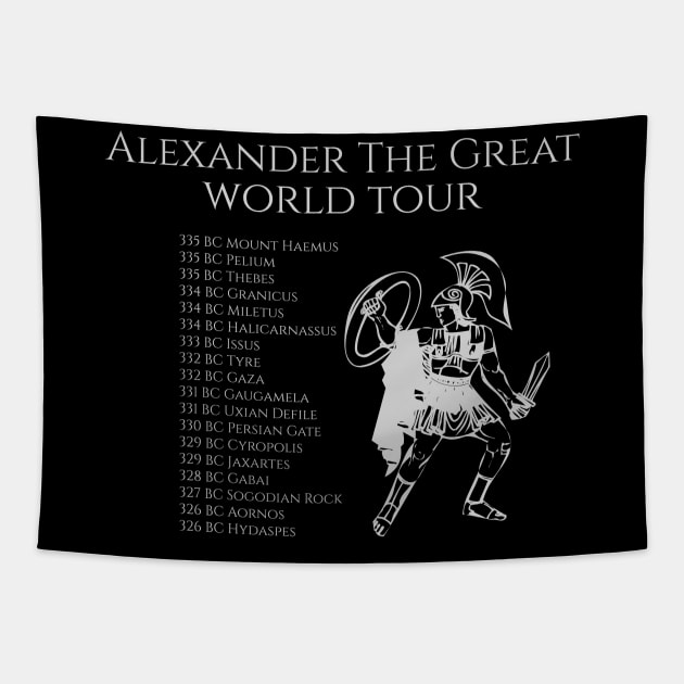 Alexander The Great World Tour Hellenic Ancient Greek History Tapestry by Styr Designs
