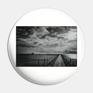 Monochrome North Sea Sunrise Pin