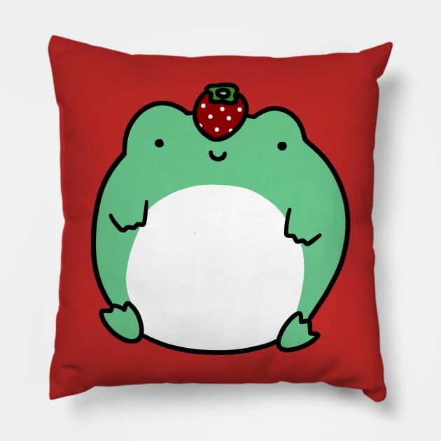 Strawberry Frog Pillow by saradaboru