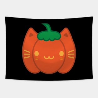 Kawaii Halloween Pumpkin Cat Tapestry