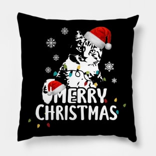 Cute Cat Santa Claus Merry Christmas Pillow