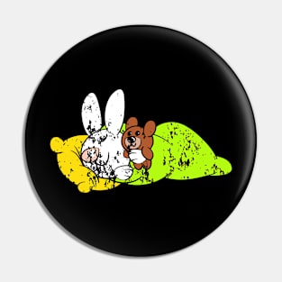 Retro Vintage Grunge Easter Bunny Pin