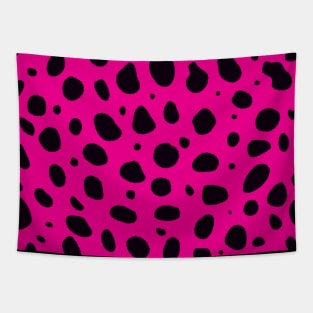 Hot Pink and Black Cheetah Print Animal Print Tapestry