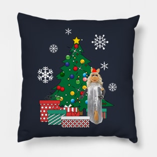 Miss Piggy Around The Christmas Tree Muppets Pillow