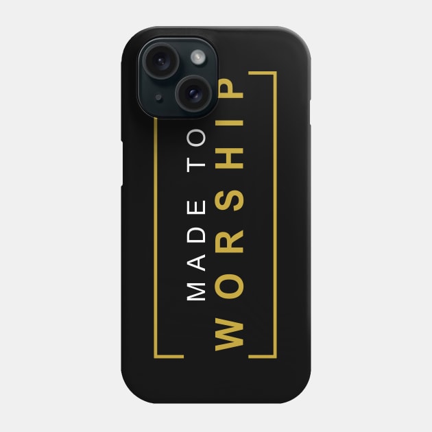 Christian Made to Worship Retro Gold Phone Case by Tee Tow Argh 
