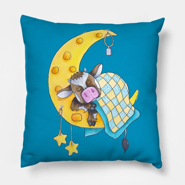 Moo Dreams Pillow by Julie Townsend Studio