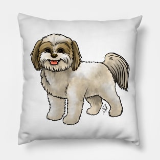 Dog - Shih Poo - Cream and Tan Pillow