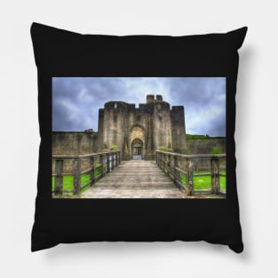 Caerphilly Castle Gatehouse in South Wales Pillow
