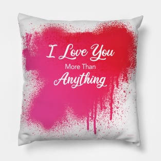 Red and Pink Graffiti Heart Love You Pillow