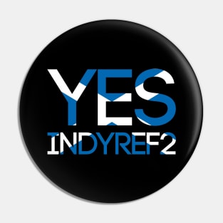 YES INDYREF2, Pro Scottish Independence Saltire Flag Text Slogan Pin