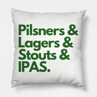 Pilsners, Lagers, Stouts and IPAs Pillow