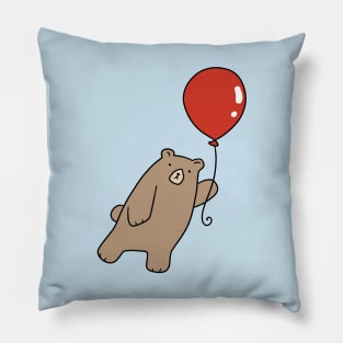 Red Balloon Grizzly Bear Pillow