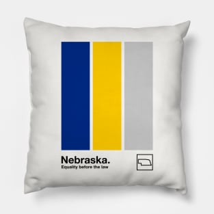 Nebraska // Original Minimalist Artwork Poster Design Pillow