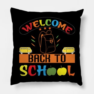 Welcome Back to School with backpack & bus Pillow