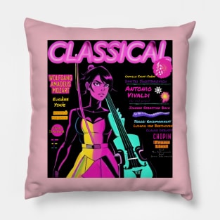 Classical music in neon Pillow