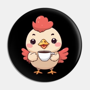 Kawaii Coffee Chick - Adorable Caffeine Companion Pin