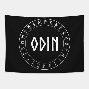 Odin Norse God with Runes Tapestry