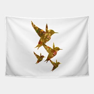 Golden Hummingbirds Pattern Tapestry