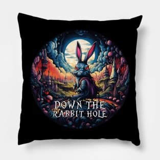 Alice in Wonderland Down the Rabbit Hole Pillow