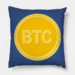 Bitcoin BTC Coin Icon Pillow