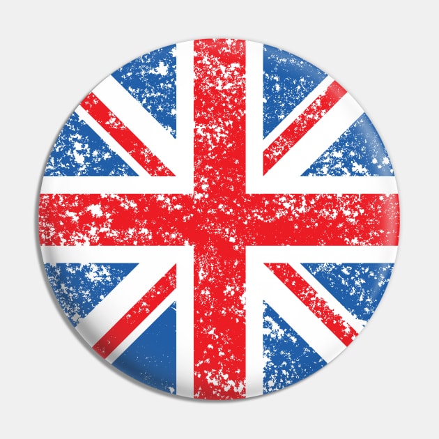 Distressed Union Flag Square Pin by NataliePaskell